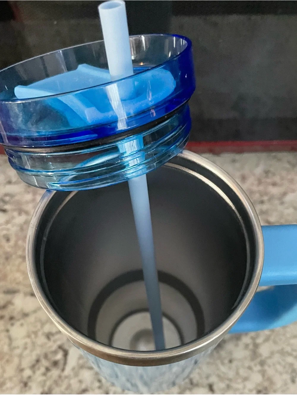Ozark Trail Blue Insulated Travel Tumbler with Handle and Straw
